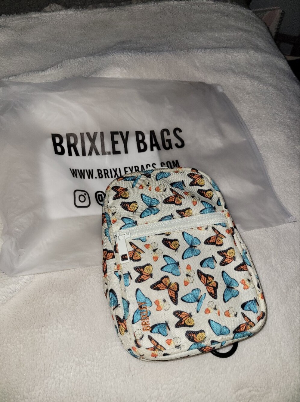Brixley Bags White Butterfly Crossbody Bag
